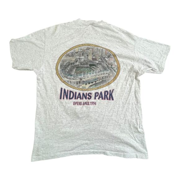 Vintage 1994 Indians Park/Cleveland Stadium T Shirt Nutmeg Made in USA XL - Picture 6 of 8